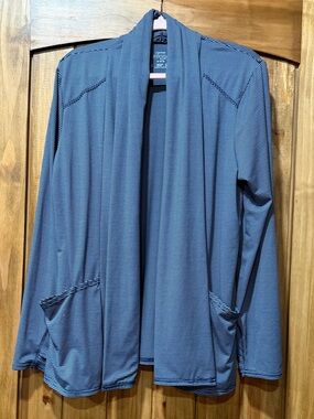 Cherokee Infinity Scrub Jacket Striped Open-Front Jacket